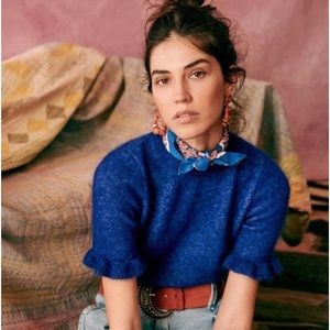Sezane Mindy Blue Jumper Sweater NWT